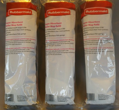 Rubbermaid Super Absorbent Roller Mop Refill G780 Lot of 6!