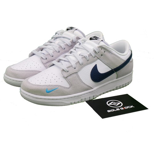 Nike Dunk Low Mini Swoosh Football Grey Midnight Navy Shoe