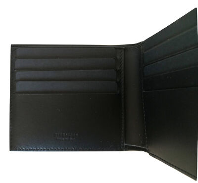 Pre-owned Givenchy Men's Bi-fold Wallet Bk6005k0xg004 In Black Leather