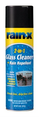 Rain-X 5080233 2-in-1 Foam Glass Cleaner and Rain Repellant Aerosol 18 oz.