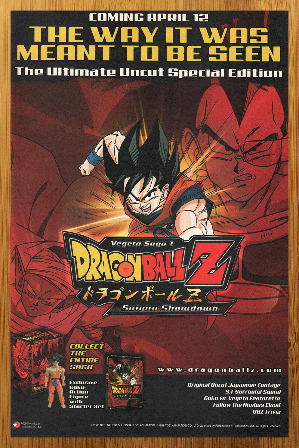 2005 Dragon Ball Z Vegeta Saga 1 Saiyan Showdown Print Ad