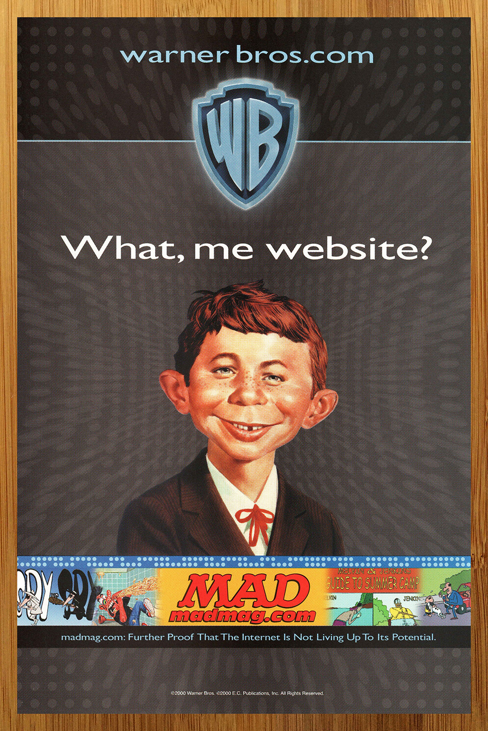 2000 Mad Magazine Vintage Print Ad/Poster Alfred E. Neuman 2000 Mad Magazine Vintage Print Ad/Poster Alfred E. Neuman