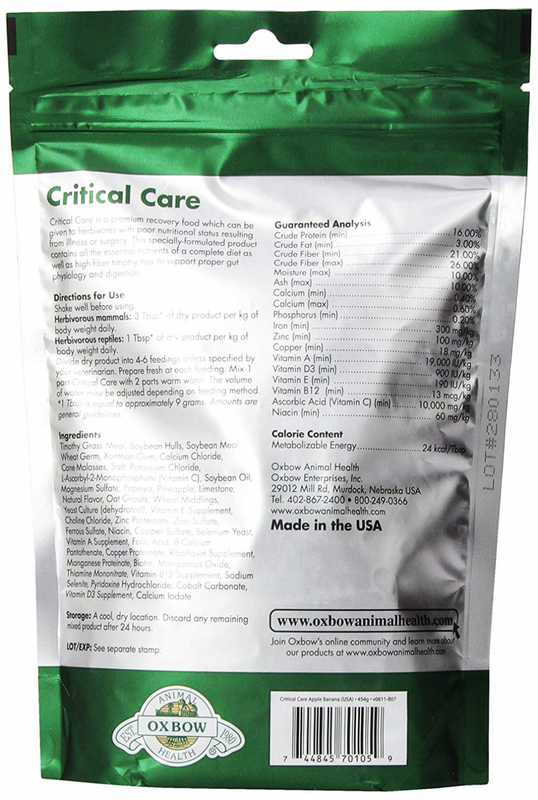 Oxbow Critical Care Apple Banana Pet Supplement 1 lbs