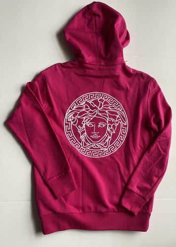 Pre-owned Versace $950  Women's Medusa Hooded Pink Jacket 10 Us (44 Euro) A231242 It