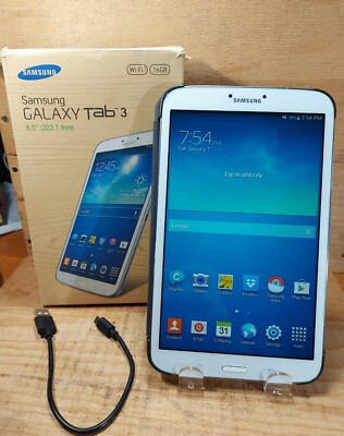 SAMSUNG GALAXY TAB 3 8.0'' SM-T310 16GB WORKS CRACKED SCREEN BX4
