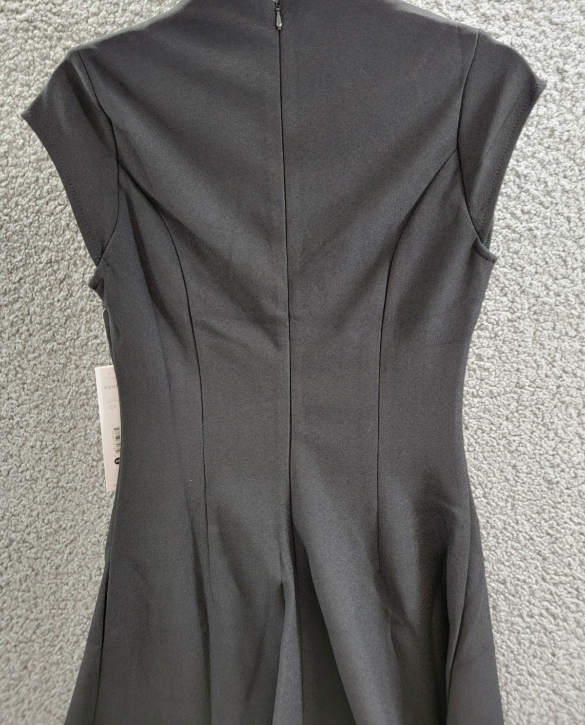 AQUA Mock Neck A-Line Mini Dress Women's XS Black Short