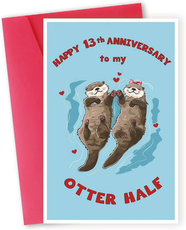 Romantic 13Th Anniversary Card for Wife, Husband,Boyfriend,Girlfriend,Funny 13 Y