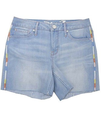 Seven7 Weekend Raw Hem Stretch Denim Shorts Icy2 Blue Casual Classic Five-Pocket