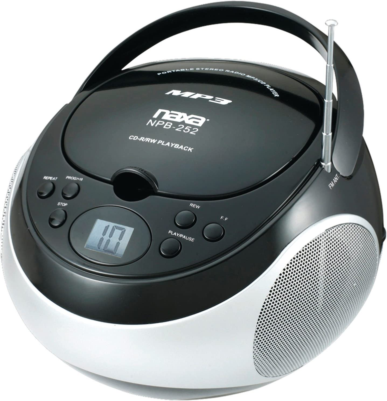 Naxa Electronics NPB-252 BK Portable MP3/CD Player with AM/FM Stereo Radio Black