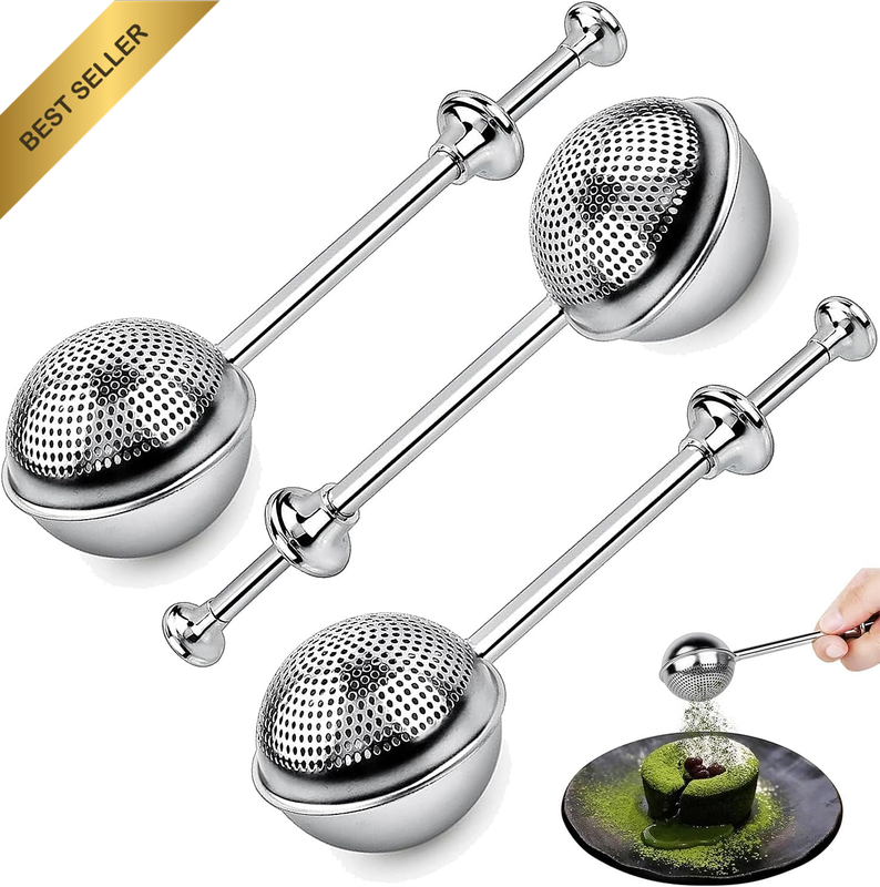 3-Piece Set of Stainless Steel Bread Powder Stick, Bakingflour Powder, Stainless