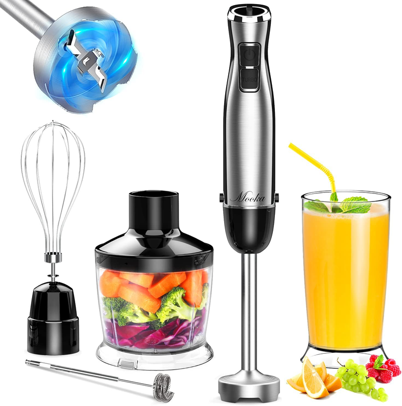 Immersion Blender Handheld, 1100W 5-In-1 Multi-Purpose Hand Blender, 12-Speed St