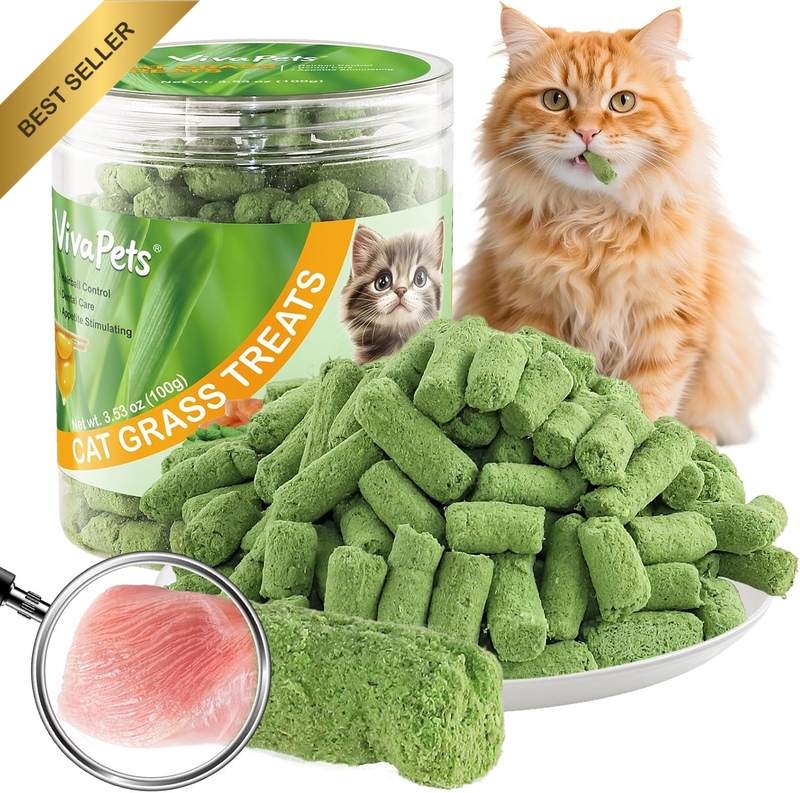 Freeze-Dried Cat Treats 100G - Chicken & Egg Yolk with Cat Grass | Dental Health