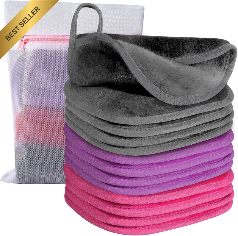 Makeup Remover Cloth, 6" X 6" Make up Towels Reusable Face Cloth for Washing Fac