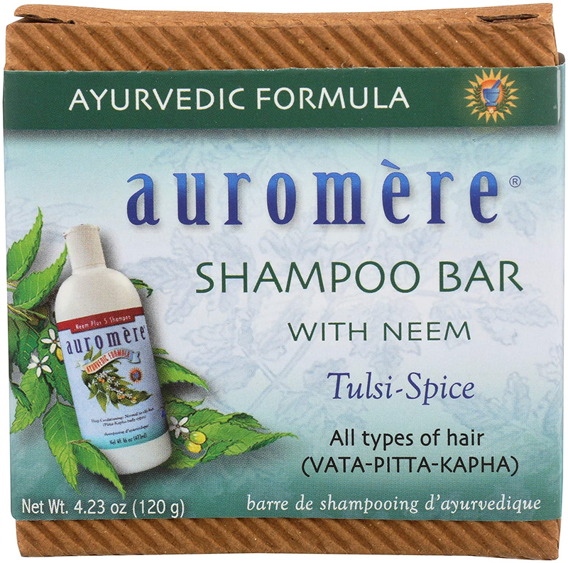 Auromere Shampoo Bar Soap w/ Neem Tulsi-Spice Eco Friendly Handmade 4.23oz 1 Ct.