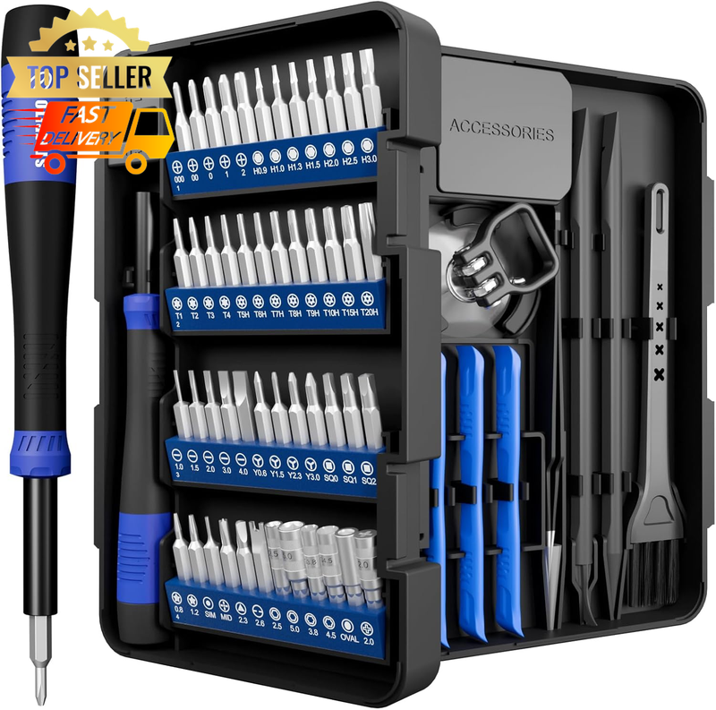 64-Pc Precision Screwdriver Set - Torx, Triwing, Pentalobe for PC, Laptop, Phone