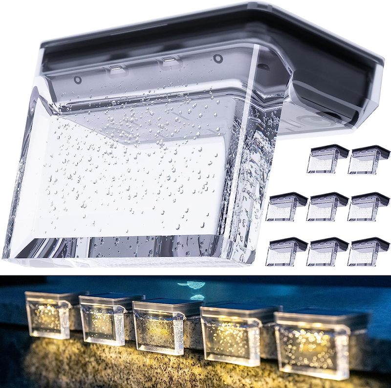 Solar Deck Lights 8 Pack, Solar Step Lights IP65 Waterproof Solar Powered Outdoo