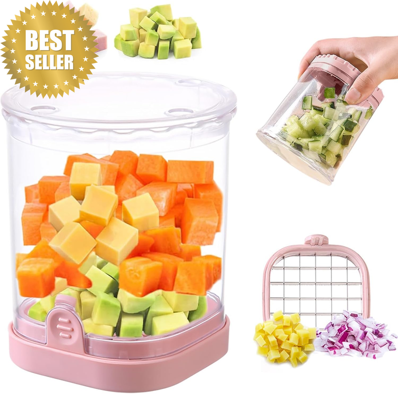 Vegetable Dicer Cup (2Pcs),Two Copies,Food Dicer for Soft Fruit and Veggie, Deta