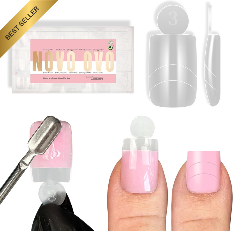 Upgrade Toe Dual Nail Forms for Poly Gel with Inner French Tips Auxiliary Line f