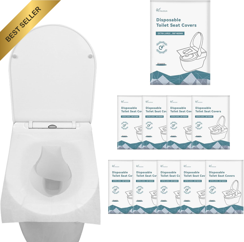 100-Count Toilet Seat Covers Disposable, Universal Size 38X46Cm, Waterproof, Was
