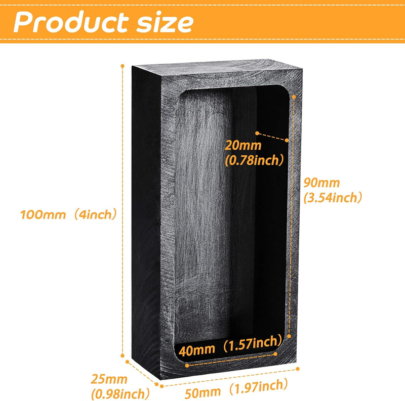 2 Pieces Graphite Ingot Mould Crucible Mould for Casting Gold Silver Metal Alumi