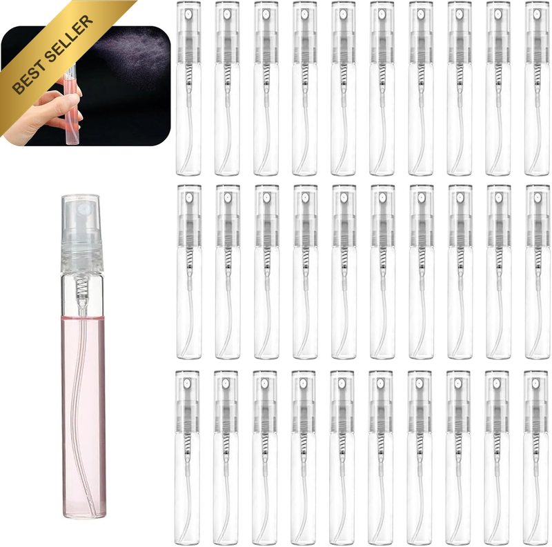 30Pcs Clear Mini Spray Bottle, 5Ml Plastic Spray Bottle, Fine Mist Refillable Pe