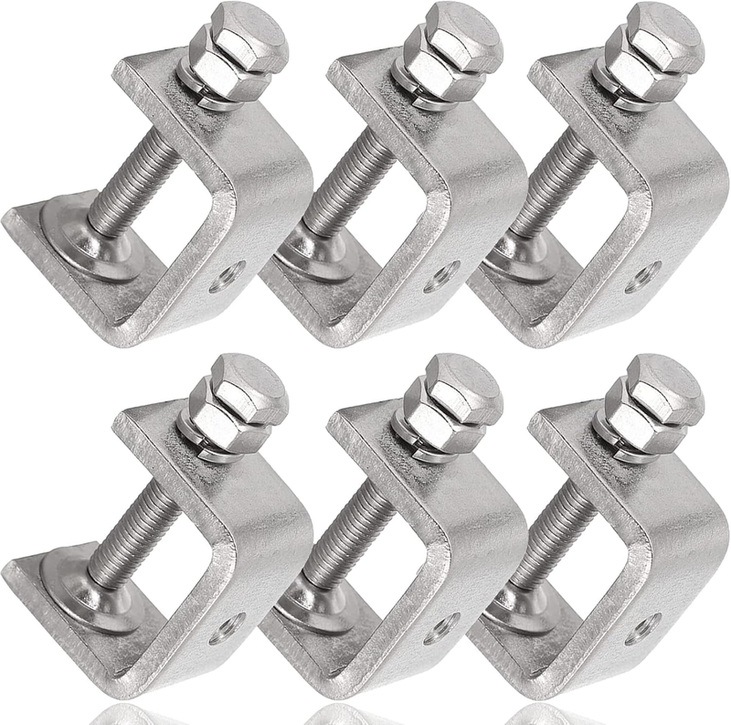 Stainless Steel C Clamps Mini 1 Inch for Mounting, Heavy Duty Metal U Clamps for