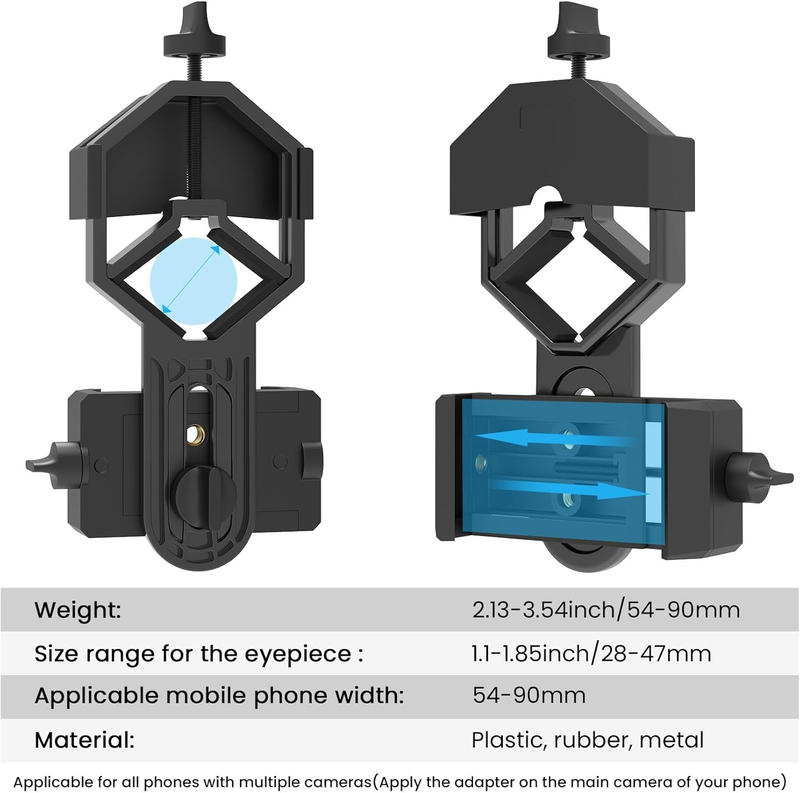 Universal Cell Phone Adapter Mount - Compatible with Binocular Monocular Spottin