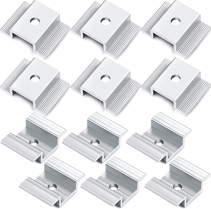 12 Pack Solar Panel Mid Clamps 1.06 Inch Solar Panel Bracket Aluminium Mounting