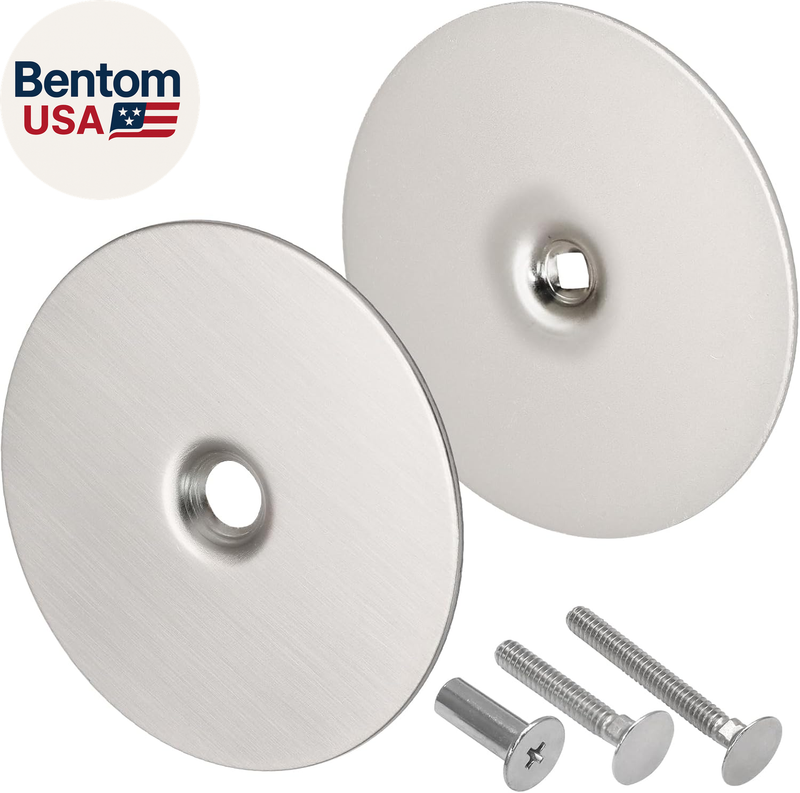 2-Pack Door Hole Cover Plate – 2-5/8 Inch Diameter Deadbolt Lock Cover With Screws, Carbon Steel For Interior/Exterior Doors (White)