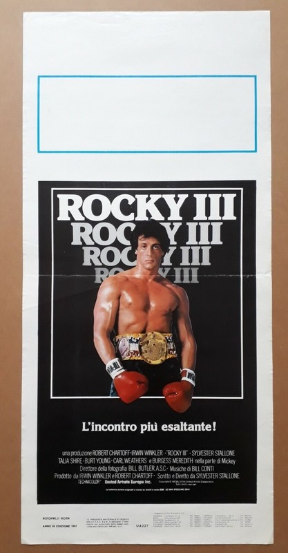 Rocky 3 Sylvester Stallone - Affiche Originale Italienne - 33 X 70 Cm
