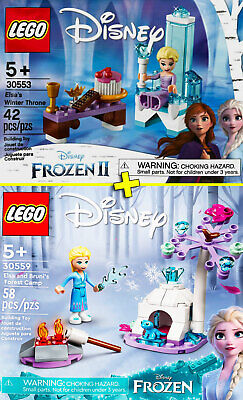 LEGO Disney Frozen #30553, #30559 - Winter Throne + Elsa and Bruni Forest Camp