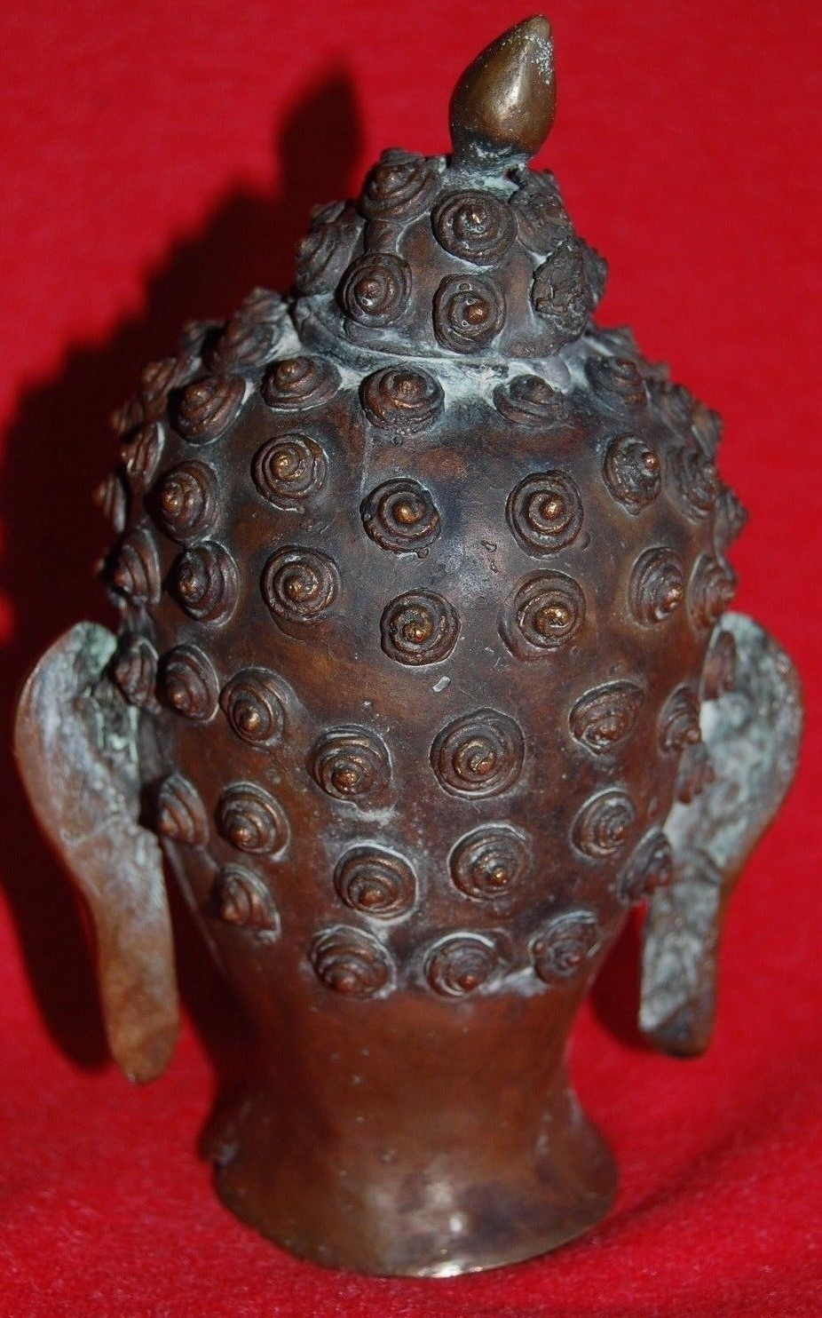 Antique Bronze Buddha Head Statue Tibet Nepal India China Sculpture