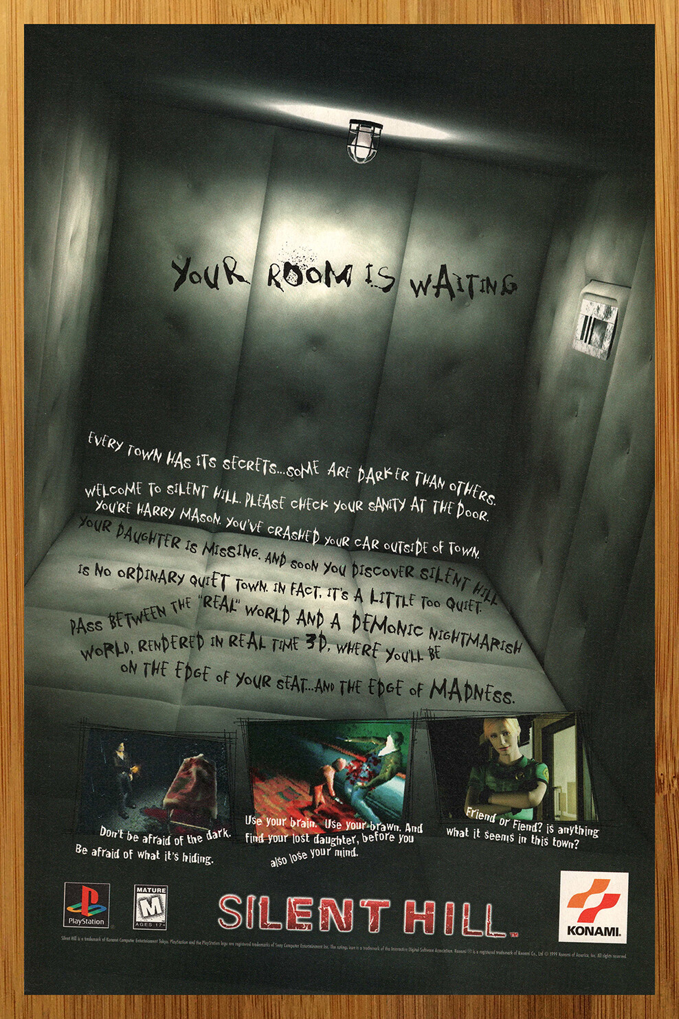 1999 Silent Hill PS1 Playstation 1 Vintage Print Ad/Poster