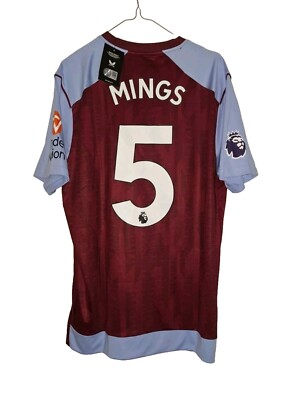 Tyrone Mings 2023/24 Aston Villa Home Jersey Shirt w Patches Size XL