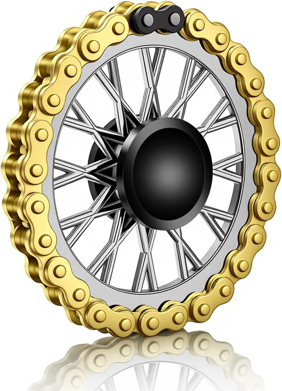 Metal Fidget Toy, 1 PCS Gold Wheels Rotation Fidget Toys for Office EDC Gifts (6