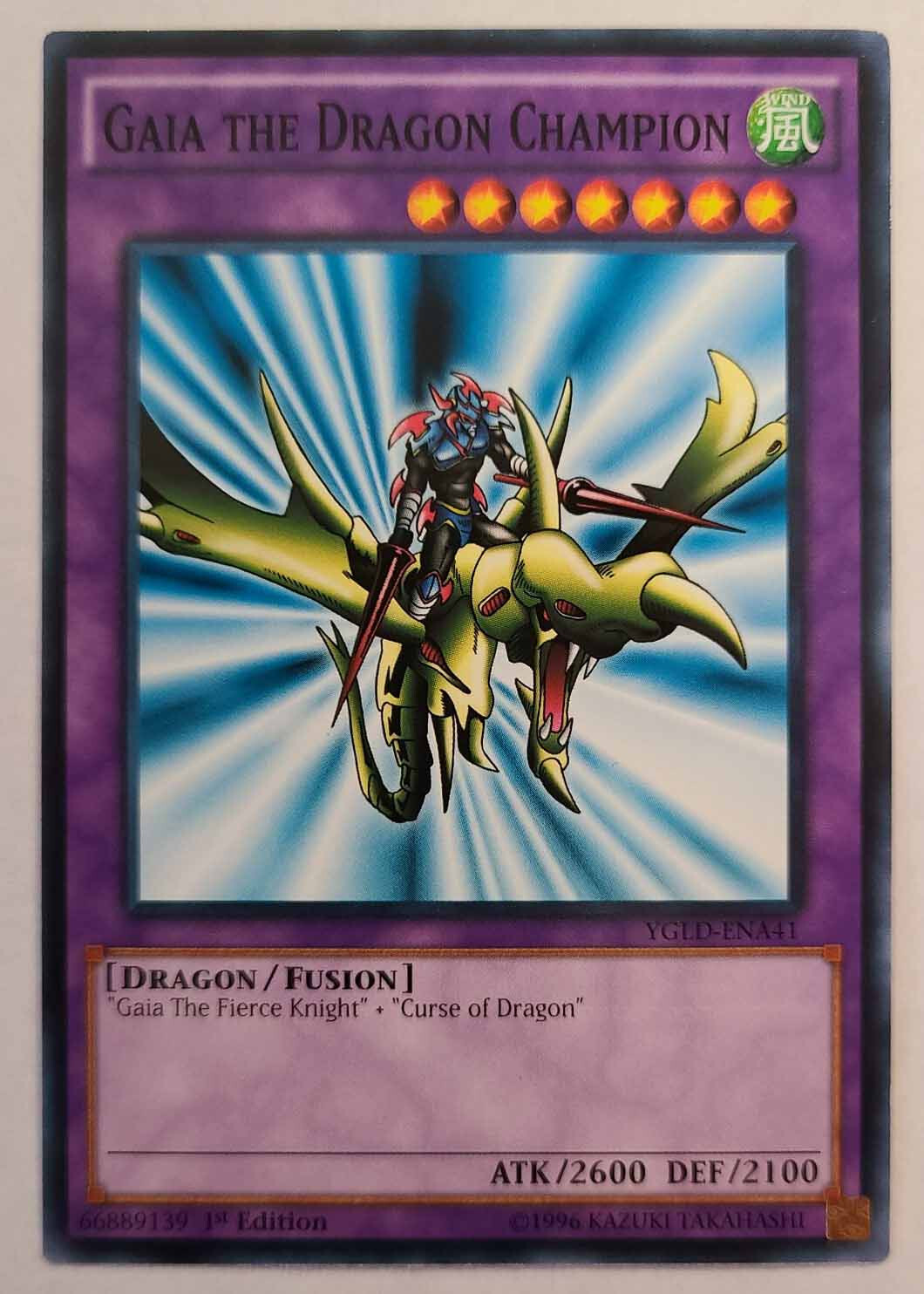 PSA9 遊戯王　旧アジア版　GAIA THE DRAGON CHAMPION Yu-Gi-Oh! GAIA THE DRAGON CHAMPION YGLD-ENA41 1st Edition