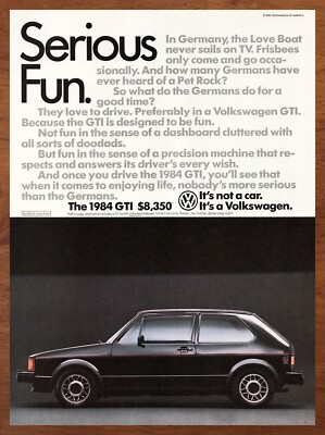 1983 Volkswagen Car Vintage Print Ad/Poster 80s Man Cave Bar Art Decor