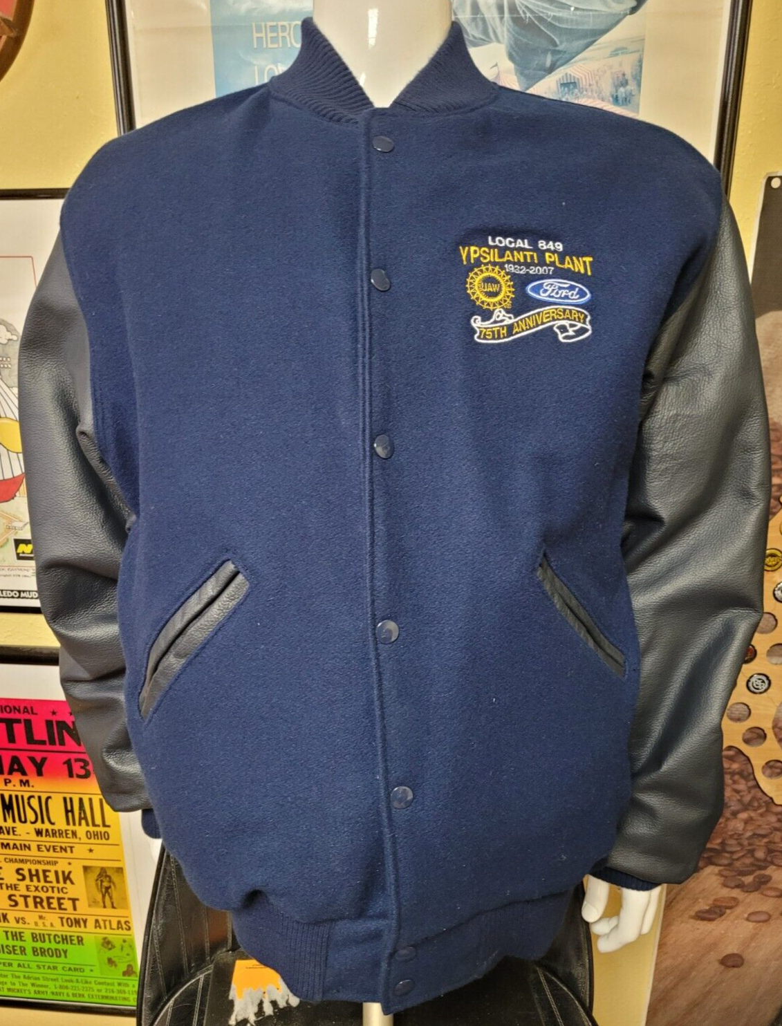 UAW Autoworkers Union Ford Ypsilanti Letterman Varsity