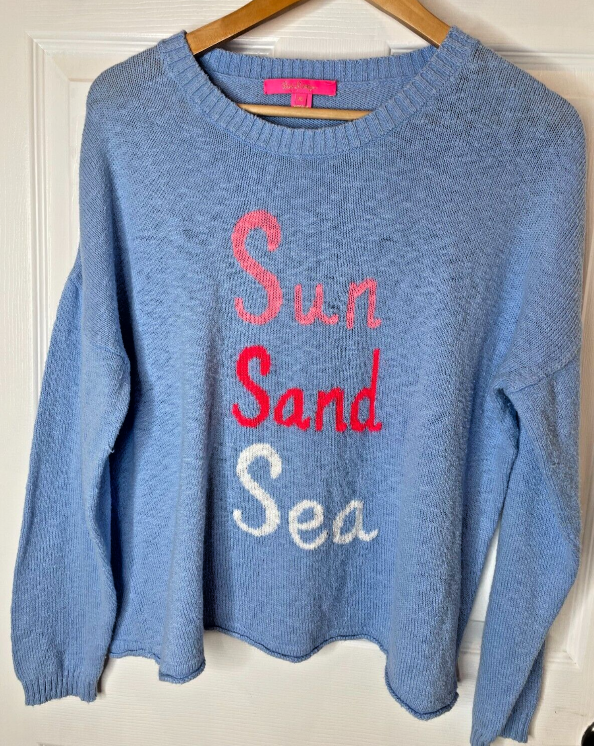 Lilly Pulitzer SUN SAND SEA Blue Sweater Size XLARGE Pippy Lilly Pulitzer SUN SAND SEA Blue Sweater Size XLARGE Pippy