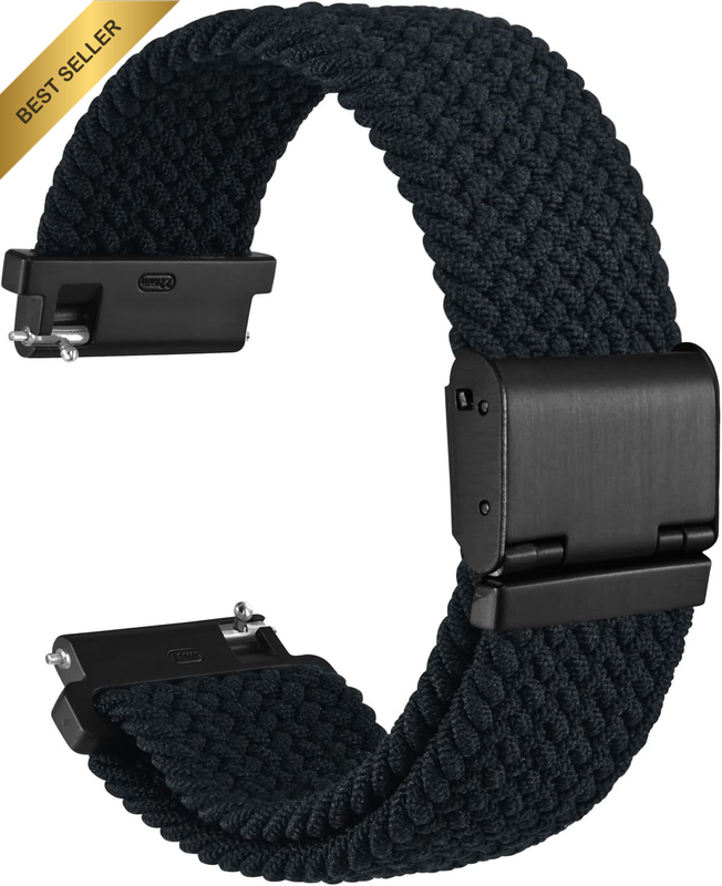 Braided Nylon Watch Bands with Adjustable Buckle, Woven Sport Loop Strap for Men