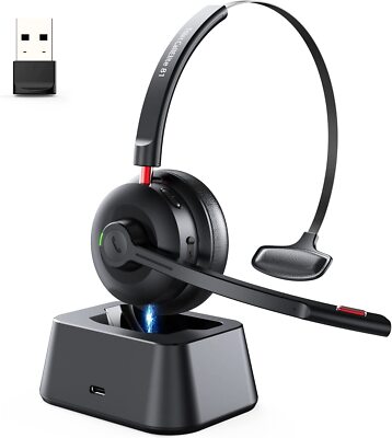 Tribit Wireless Headset with Microphone,AI Noise Canceling & CVC 8.0 for Home 