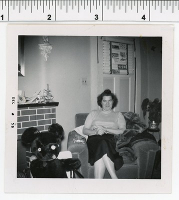 Vintage 1950's photo / She Doesn't Miss Him Anymore TEDDY BEAR Say Please Eat Me