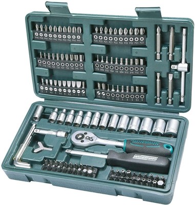 MANNESMANN M29166 Steckschlüssel und Bitsatz 130-tlg Werkzeug SET mit Koffer