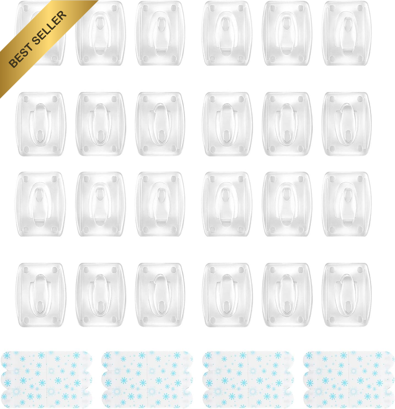 24 Pcs Large Indoor Light Clips - Damage-Free Adhesive Hooks for Christmas Light