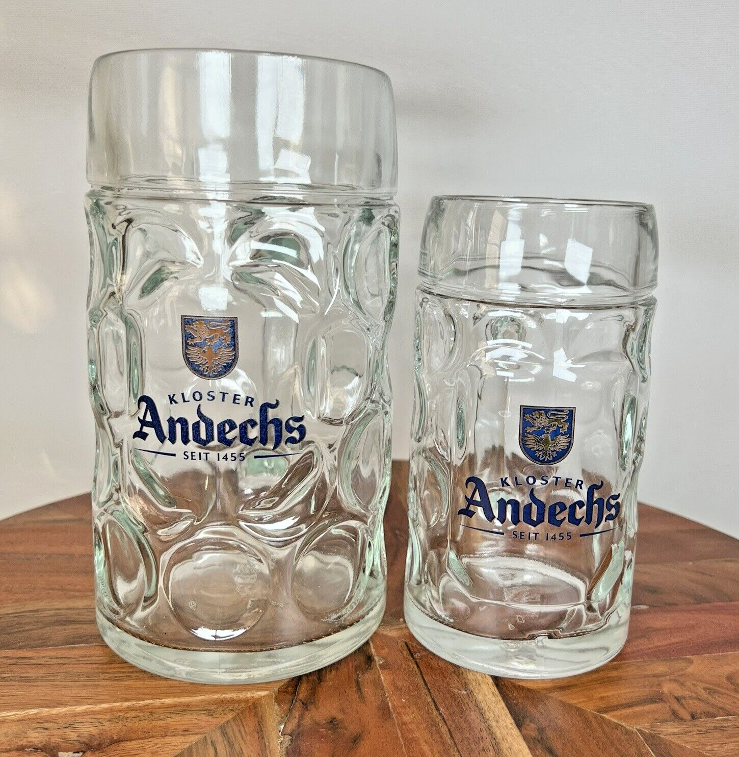 🍻NEW Kloster Andechs 0.5 Liter  Dimpled German Beer Mug Glass Stein