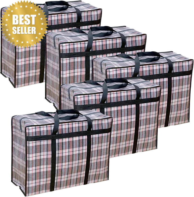 Travel Essentials 5 Pack Extra Large Heavy Duty Laundry Storage Bags (88X50X30Cm