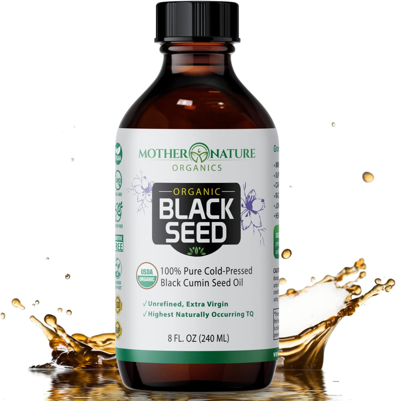 Madre Nature 100% USDA Organic Certified Premium Black Cumin Seed Oil Non-Gmo