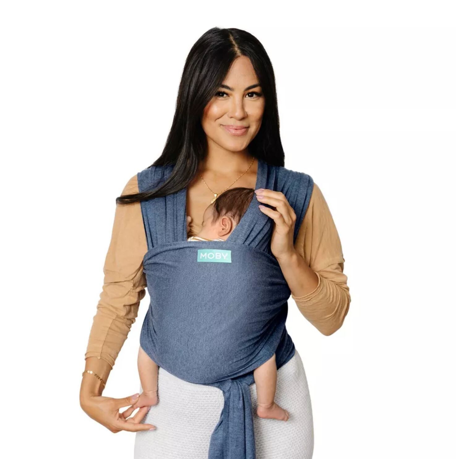 Moby Evolution Wrap Baby Carrier Denim Newborn - Toddler 8-33 lbs New
