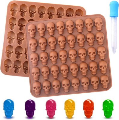  Moldes De Silicona, Paquete De 2 Moldes De Chocolate Con Forma De Mini Calav...