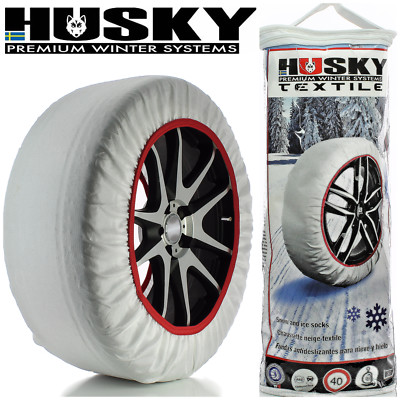 Sumex RED Husky Textile Winter Car Wheel Ice, Frost & Snow Chain Socks 17'' Tyres